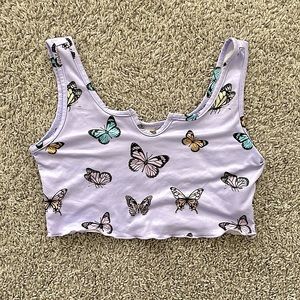 SHEIN 🦋 butterfly crop top 9Y - NWOT